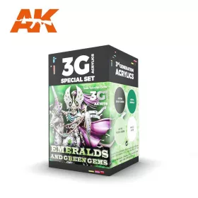   Acrylics 3rd generation Wargame color set Emeralds and green gems