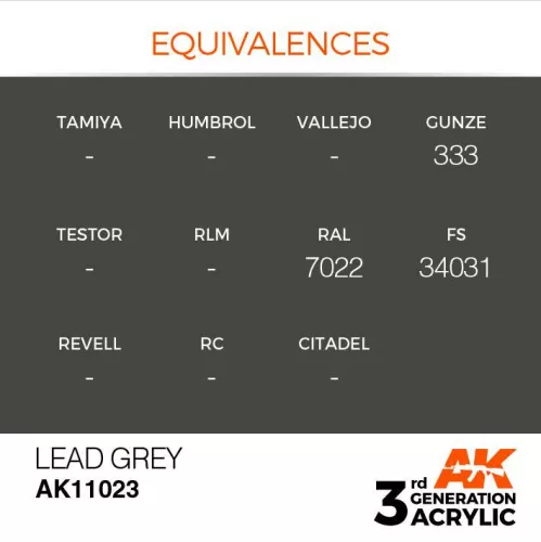 Acrylics 3rd generation Lead Grey 17ml