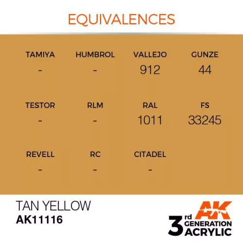 Acrylics 3rd generation Tan Yellow 17ml