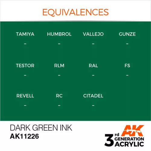 Acrylics 3rd generation Dark Green INK 17ml