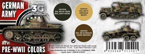 Acrylics 3rd generation German army pre-WWII colors