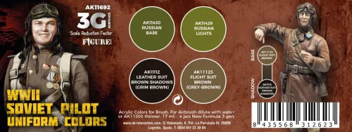 Acrylics 3rd generation WWII Soviet Uniform colors SET 3G