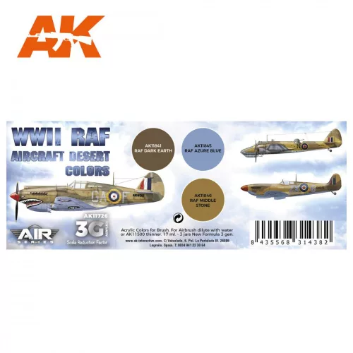 Acrylics 3rd generation WWII RAF Aircraft Desert Colors SET 3G