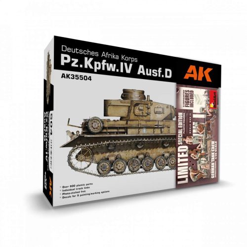 AK-Interactive AK35504-B 1:35 Pz.Kpfw.IV Ausf.D + 5 Figures German tank crew Africa Corps