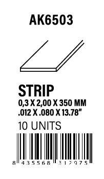 AK-Interactive Strips 0.30 x 2.00 x 350mm - STYRENE STRIP