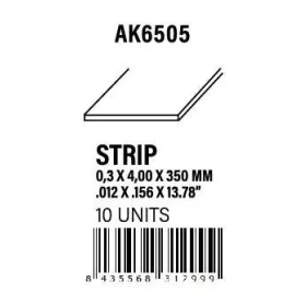 AK-Interactive Strips 0.30 x 4.00 x 350mm - STYRENE STRIP