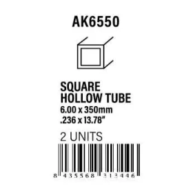   AK-Interactive Square hollow tube 6.00x350mm(0,7mm)-STYRENE STRIP