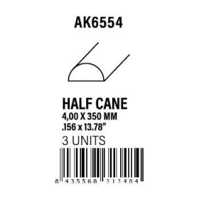 AK-Interactive Half cane 4.00 x 350mm - STYRENE STRIP