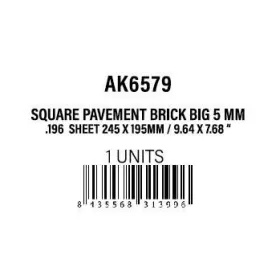   AK-Interactive 2Square Pavement Brick Big.5 MM/.196  Sheet 245x195