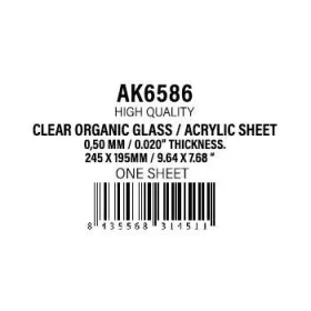   AK-Interactive 0,40 mm/0.016” Thickness-Clear Organic Glass/Acry
