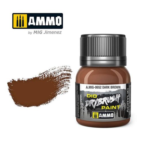 AMMO by Mig AMIG0652 Drybrush Dark Brown