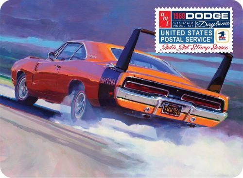 AMT AMT1232 1:25 1969 Dodge Charger Daytona (USPS Stamp Series Collector Tin) 