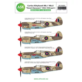   ASK decal 1:48 Curtiss Kittyhawk Mk.I / Mk.II ”Desert Harassers” 1942-1944 part I