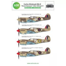   ASK decal 1:48 Curtiss Kittyhawk Mk.I / Mk.II ”Desert Harassers” 1942-1944 part I