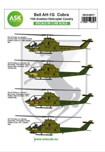 ASK decal 1:48 Bell AH-1G Cobra ”Kentaur” 3th Aviation helicopter cavalry part 1