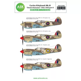   ASK decal 1:72 Curtiss Kittyhawk Mk.III ”Desert Harassers” North Africa / Italy 1942- 1944 part II