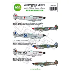   ASK decal 1:72 Spitfire Mk.IXc and Mk.IXe part 1 - Greece, Türkiye, Barma