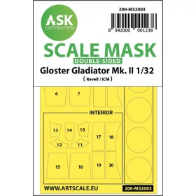   ASK mask 1:32 Gloster Gladiator Mk.II double-sided painting mask for Revell