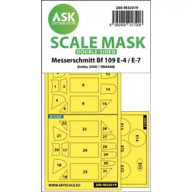   ASK mask 1:32 Messerschmitt Bf 109E-4 & E-7 double-sided express masks for Hobby2000, Dragon, HGW kit