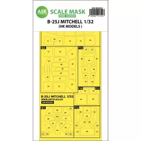 ASK mask 1:32 B-25J Mitchell one-sided mask for HK Models