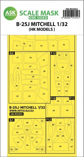 ASK mask 1:32 B-25J Mitchell one-sided mask for HK Models