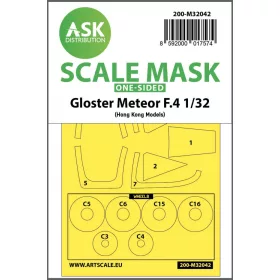   ASK mask 1:32 Gloster Meteor F.4 one-sided mask for HK Models