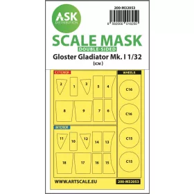   ASK mask 1:32 Gloster Gladiator Mk.I double-sided painting mask for Revell / ICM