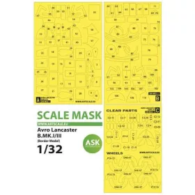   ASK mask 1:32 Avro Lancaster B Mk.I/III express self adhesive masks for Border Model