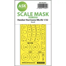   ASK mask 1:32 Hawker Hurricane Mk.IIB one-sided express masks for Revell