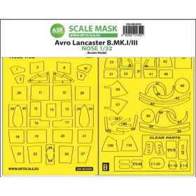   ASK mask 1:32 Avro Lancaster Nose kit express self adhesive masks for Border Model