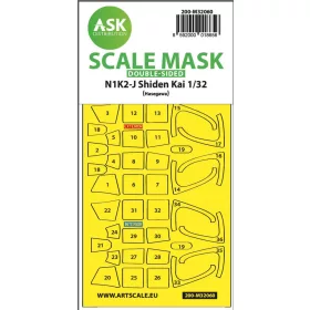   ASK mask 1:32 N1K2-J Shiden Kai double-sided express painting mask for Hasegawa