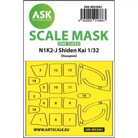   ASK mask 1:32 N1K2-J Shiden Kai one-sided express painting mask for Hasegawa
