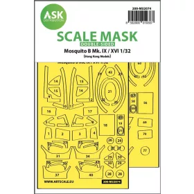   ASK mask 1:32 Mosquito B Mk.IX/XVI double-sided fit mask for Hong Kong Model