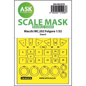   ASK mask 1:32 Macchi MC.202 Folgore double -sided express fit mask for Italeri