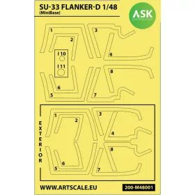   ASK mask 1:48 Su-27K Sea Flanker / Su-33 Flanker D double-sided painting mask for Minibase