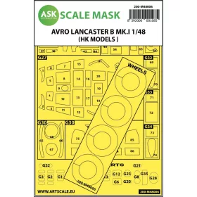   ASK mask 1:48 Avro Lancaster Mk.I B outside painting mask for HK Models