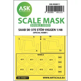   ASK mask 1:48 SAAB SK-37E StĂ¶r-Viggen double-sided painting mask for Special Hobby