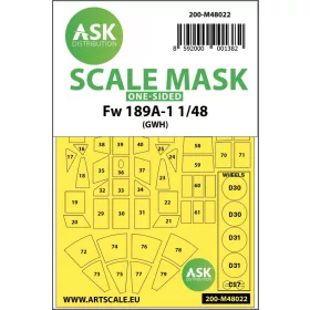   ASK mask 1:48 Focke Wulf Fw 189 one-sided painting mask for Great Wall Hobby