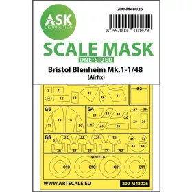   ASK mask 1:48 Bristol Blenheim Mk.I one-sided painting mask for Airfix
