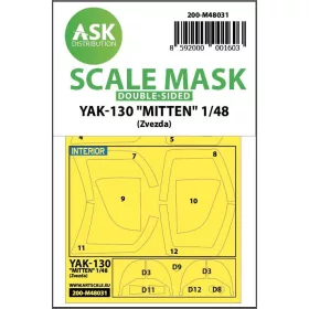   ASK mask 1:48 Yak-130 â€ťMittenâ€ť double-sided painting mask for Zvezda