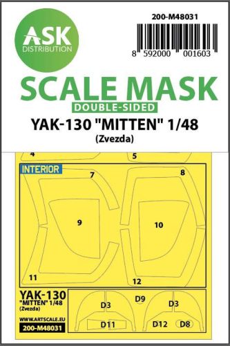 ASK mask 1:48 Yak-130 â€ťMittenâ€ť double-sided painting mask for Zvezda