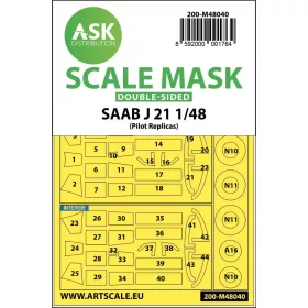   ASK mask 1:48 SAAB J21 double-sided painting mask for Pilot Replicas