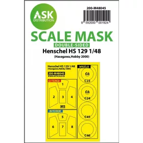   ASK mask 1:48 Henschel Hs 129 double-sided painting mask for Hasegawa