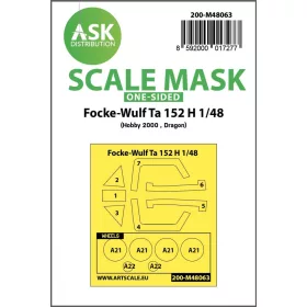   ASK mask 1:48 Focke-Wulf Ta 152 H one-sided express mask for Hobby2000, Dragon