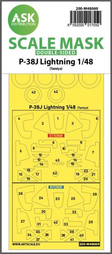ASK mask 1:48 P-38J Lightning double-sided mask for Tamiya