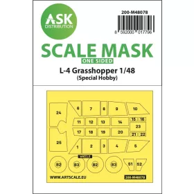   ASK mask 1:48 L-4 Grasshopper one-sided self -adhesive mask for Special Hobby
