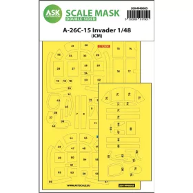   ASK mask 1:48 A-26C-15 Invader double-sided mask self-adhesive pre-cutted for ICM