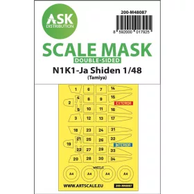   ASK mask 1:48 N1K1-Ja Shiden double-sided mask self-adhesive pre-cutted for Tamiya