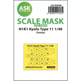   ASK mask 1:48 N1K1 Kyofu Type 11 one-sided mask self-adhesive pre-cutted for Tamiya