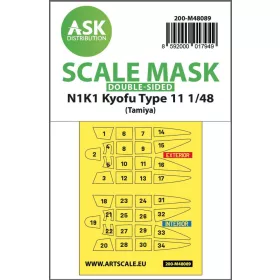   ASK mask 1:48 N1K1 Kyofu Type 11 double-sided mask self-adhesive pre-cutted for Tamiya